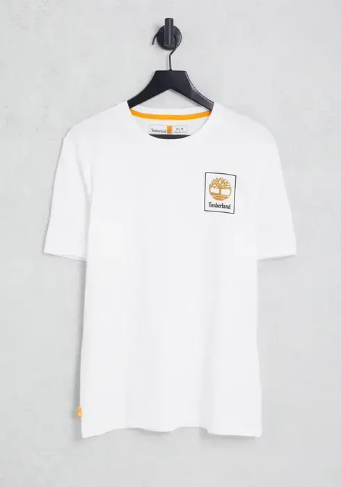 تيمبرلاند لوغو ابيض كتابة ظهر