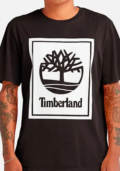 تيمبرلاند اسود لوغو مستطيل ابيض